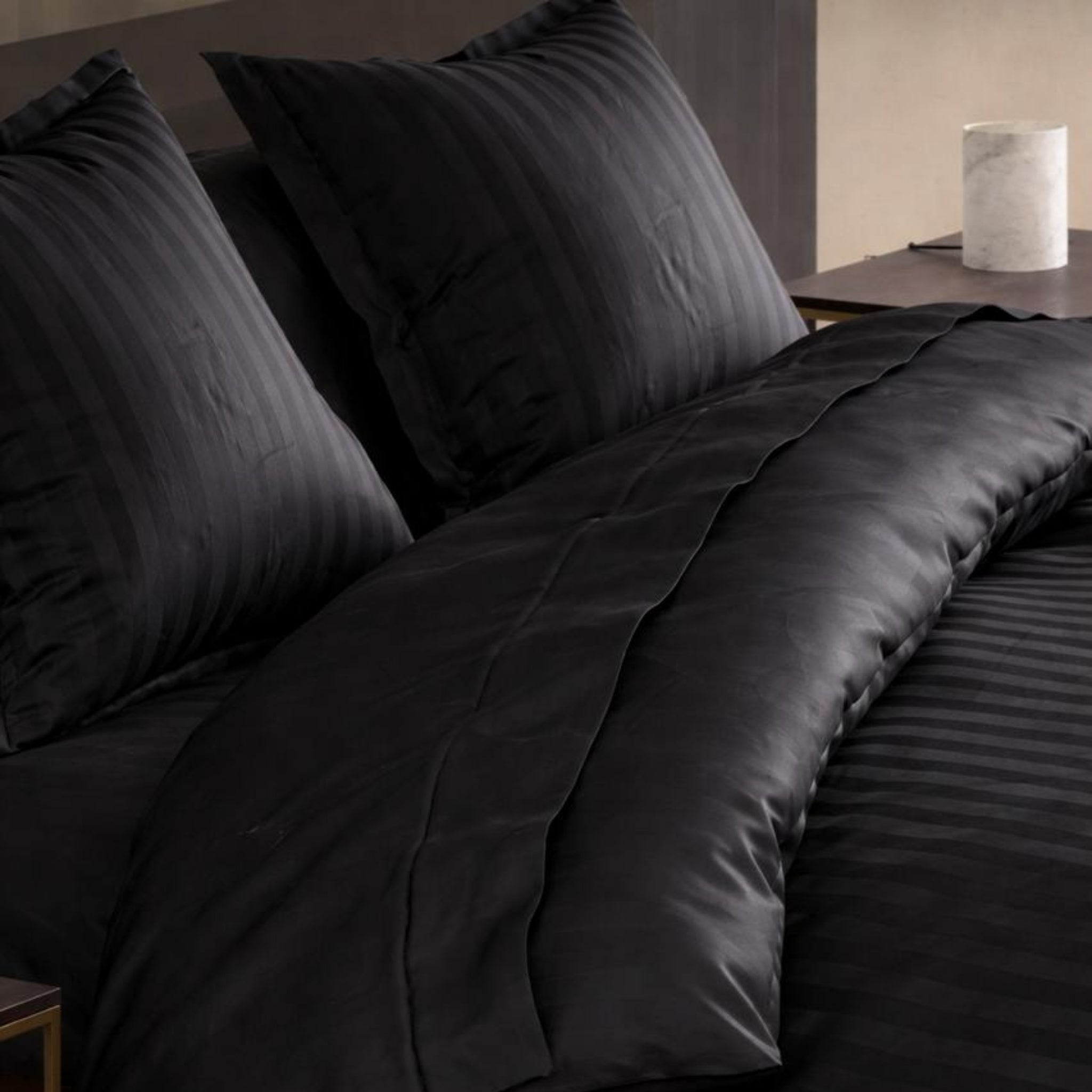 Duo cotton satin & cotton percale double face duvet bedset