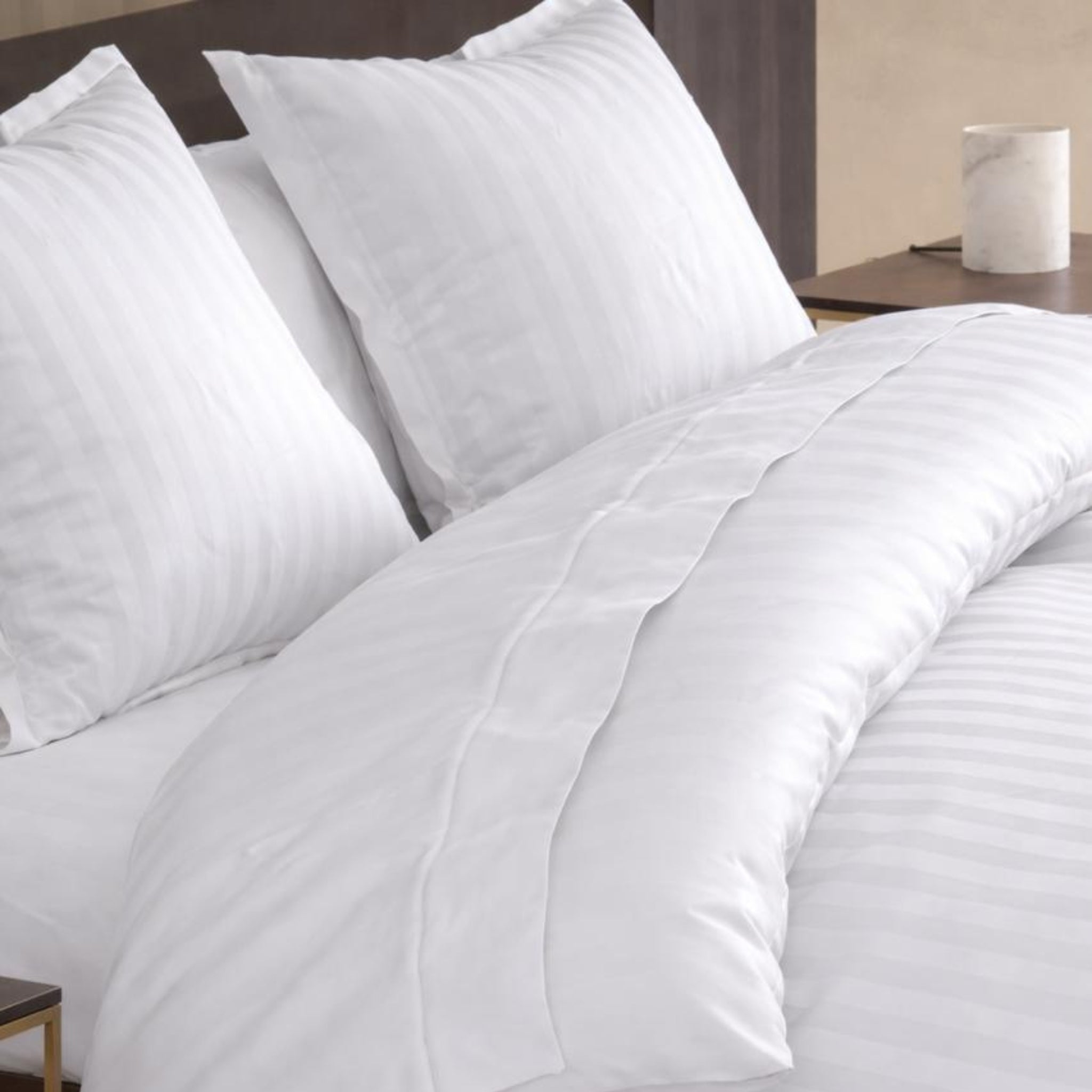 Duo cotton satin & cotton percale double face duvet bedset