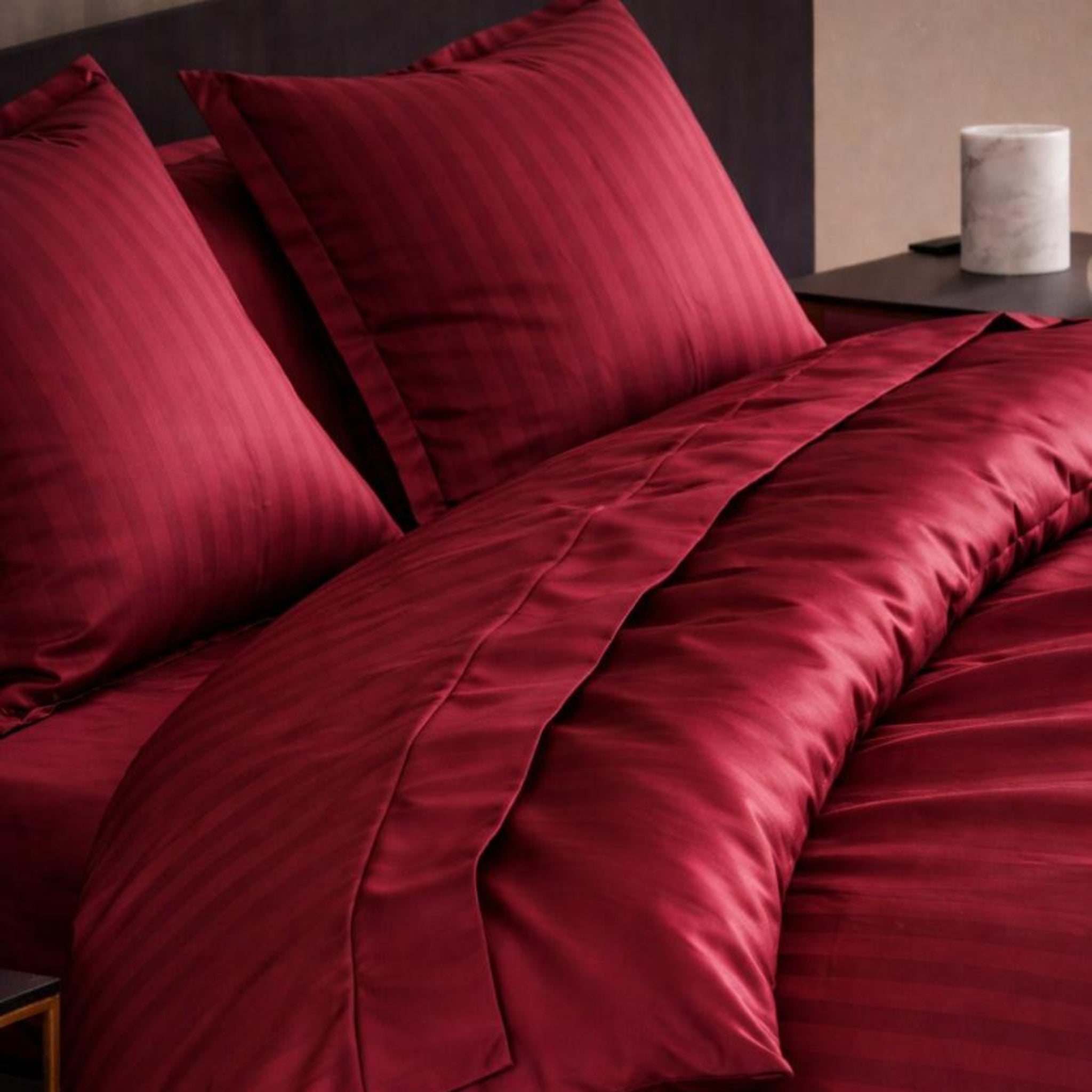 Duo cotton satin & cotton percale double face duvet bedset