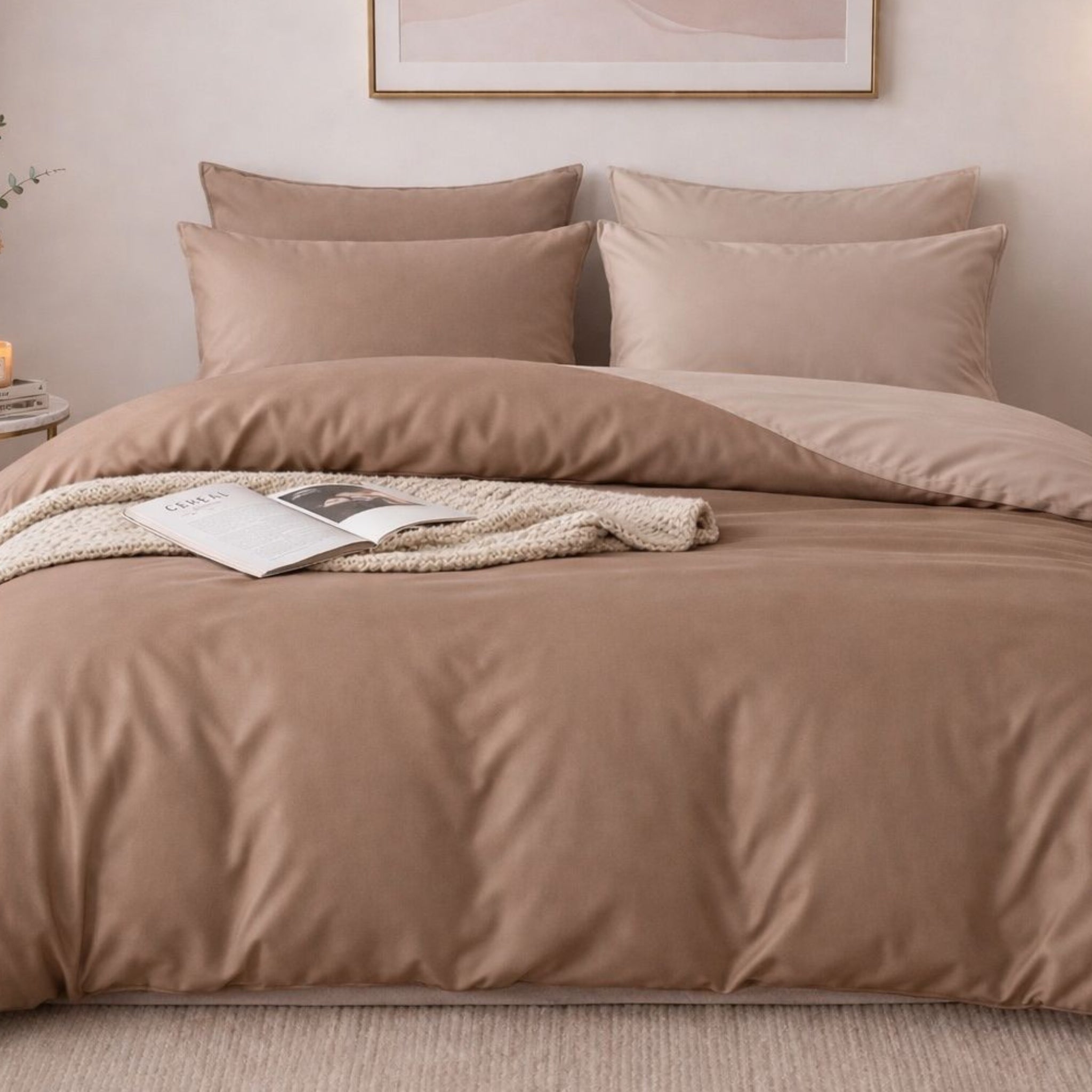 Cotton Satin & 100% Cotton Double-Face Duvet Set