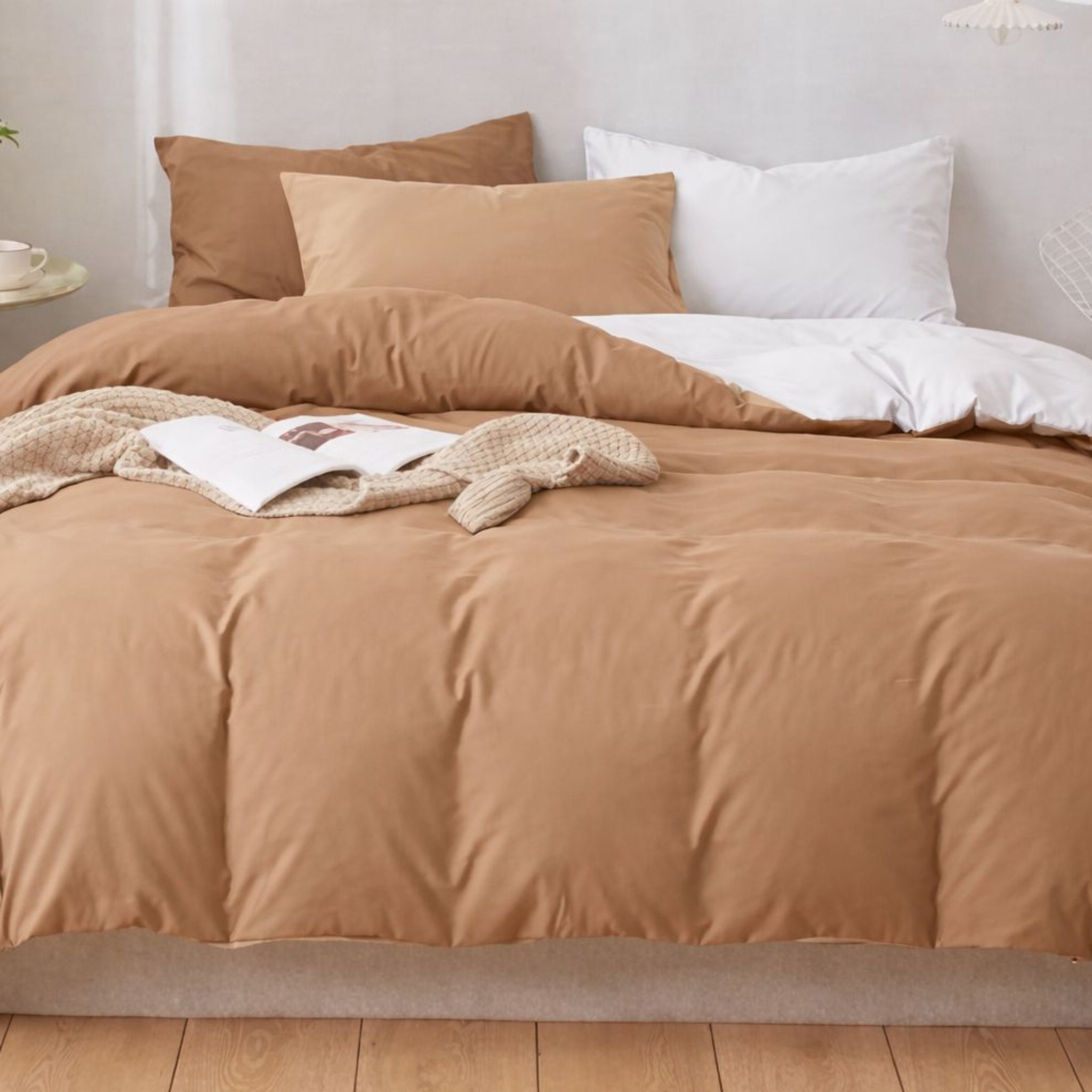 Cotton Satin & 100% Cotton Double-Face Duvet Set