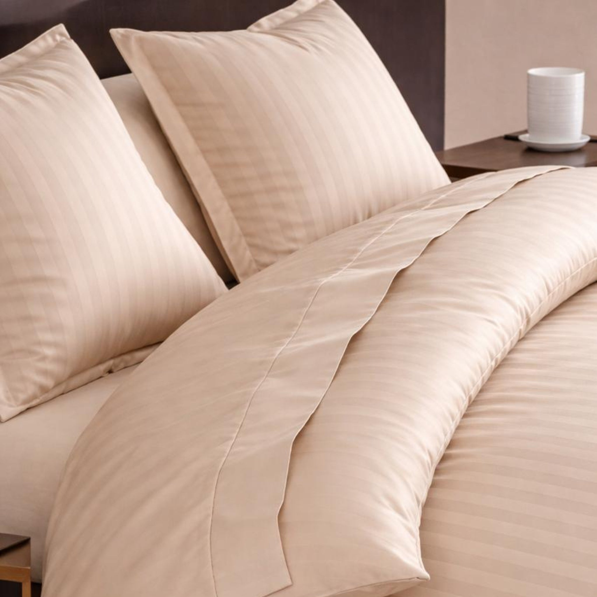 Duo cotton satin & cotton percale double face duvet bedset