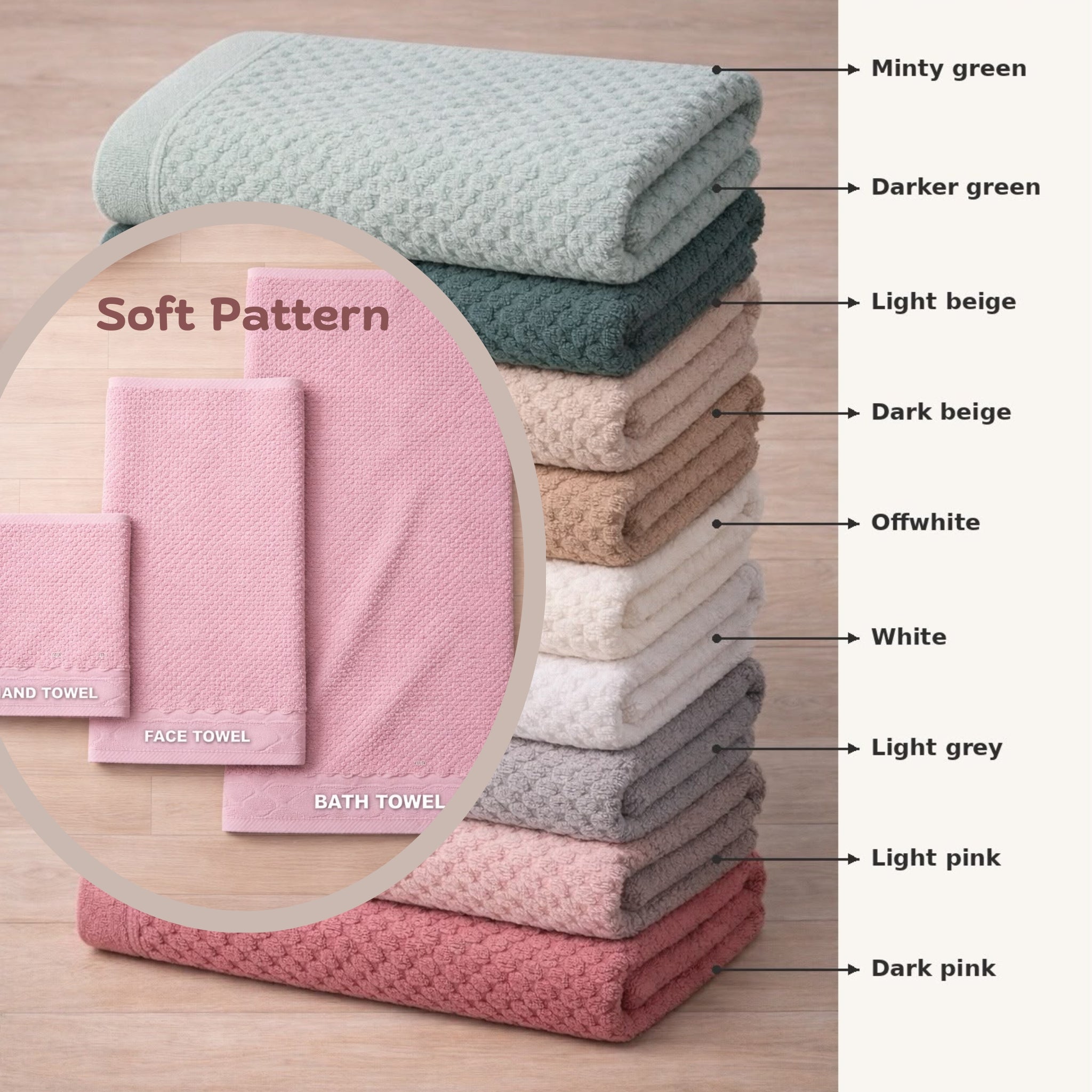 100% Colored Egyptian Cotton Towels