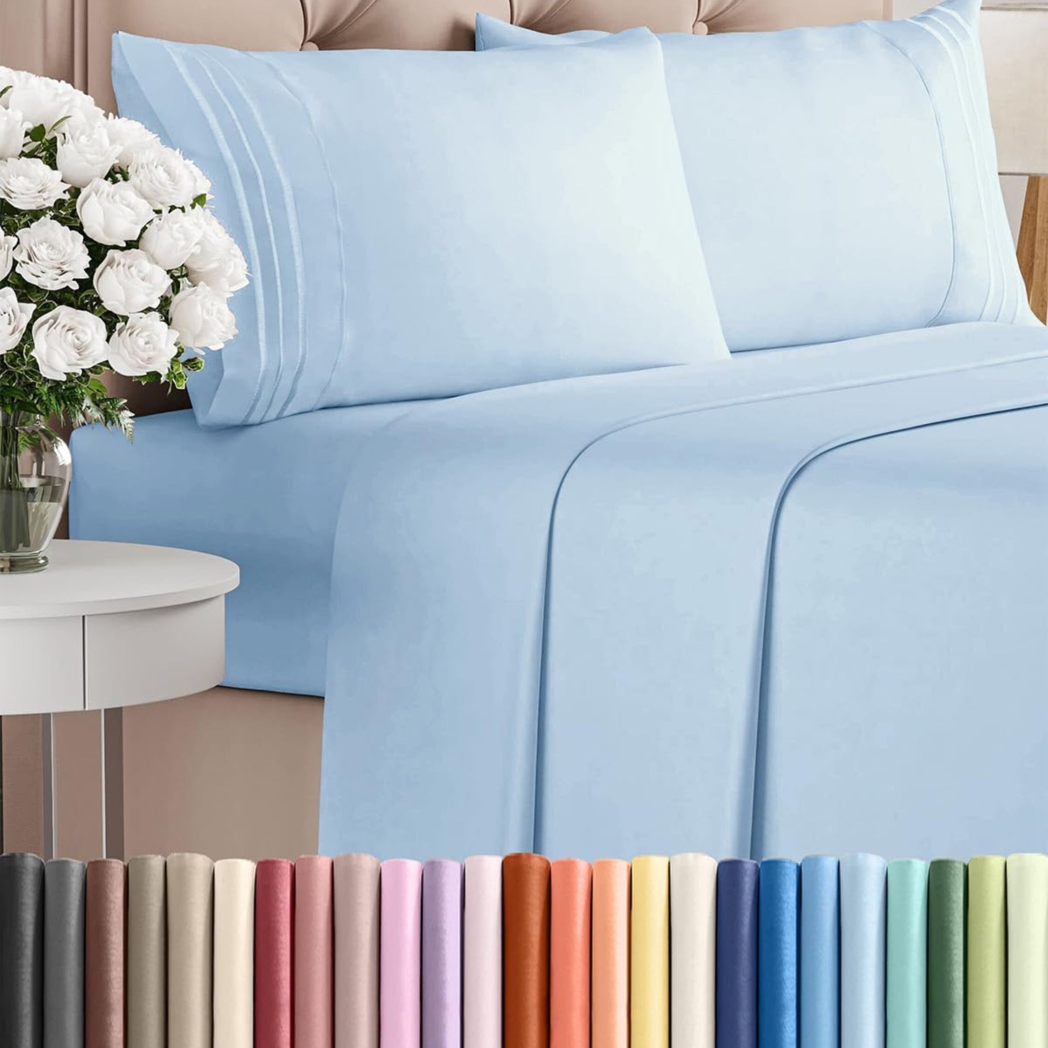 Cotton 300TC Fitted Sheet or Flat Sheet