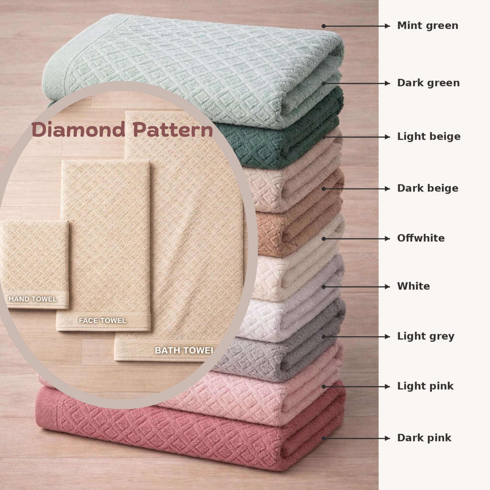 100% Colored Egyptian Cotton Towels