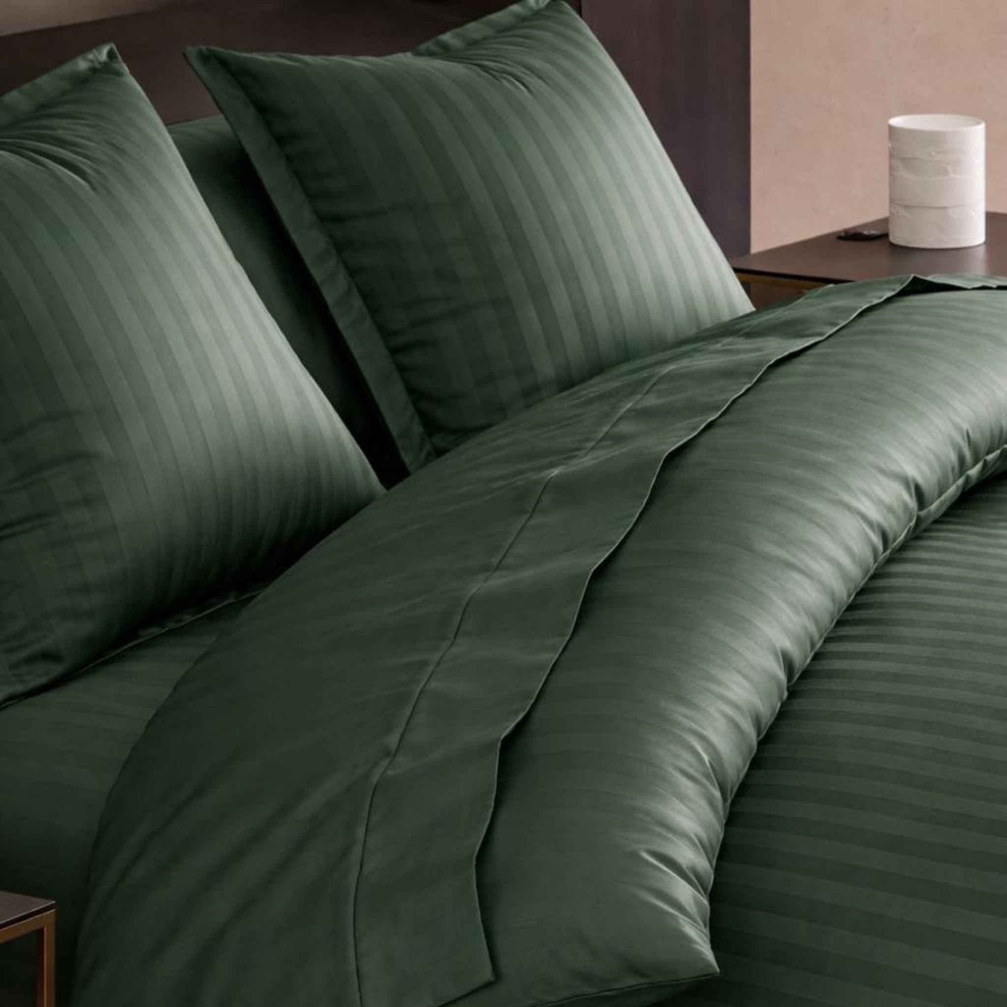 Duo cotton satin & cotton percale double face duvet bedset