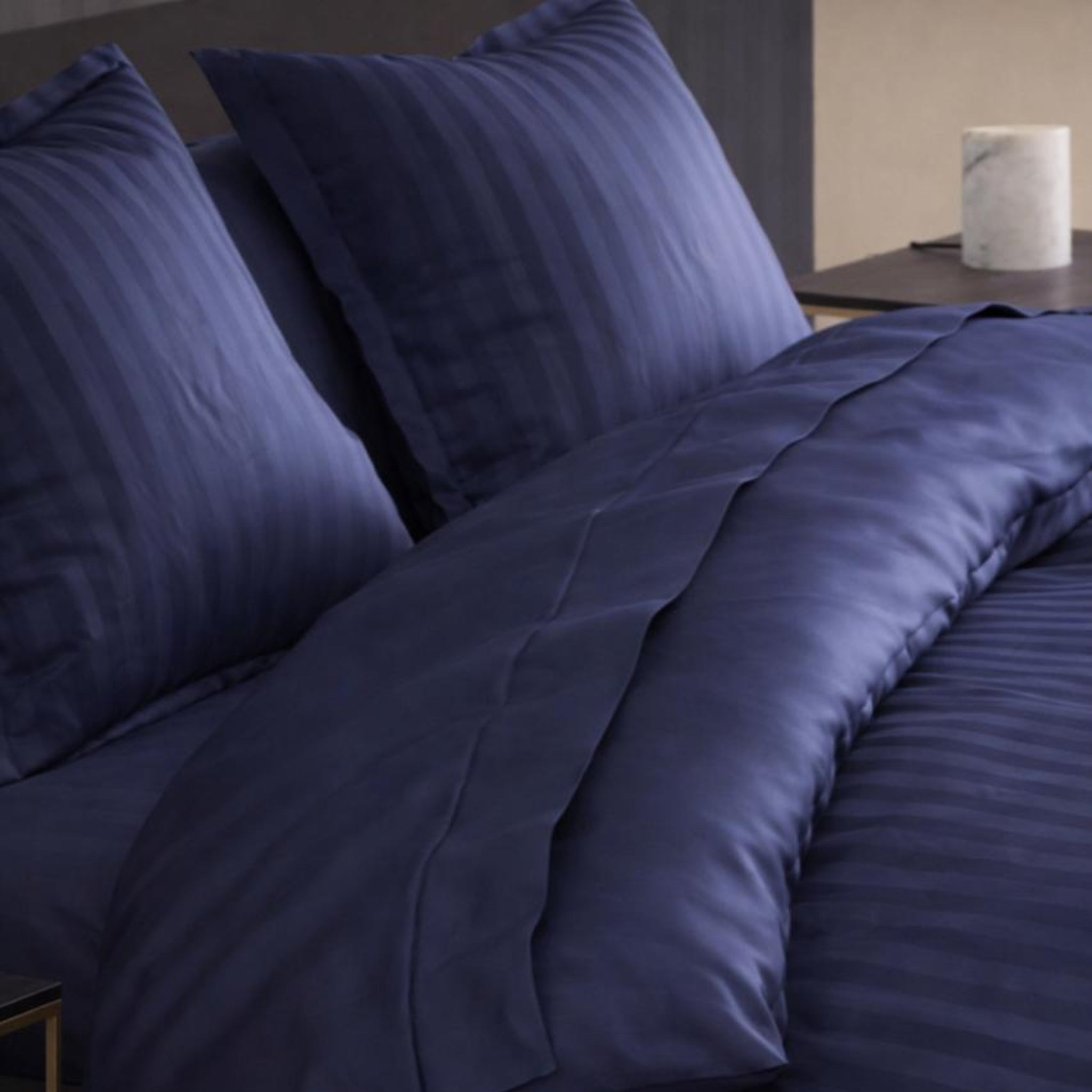 Duo cotton satin & cotton percale double face duvet bedset