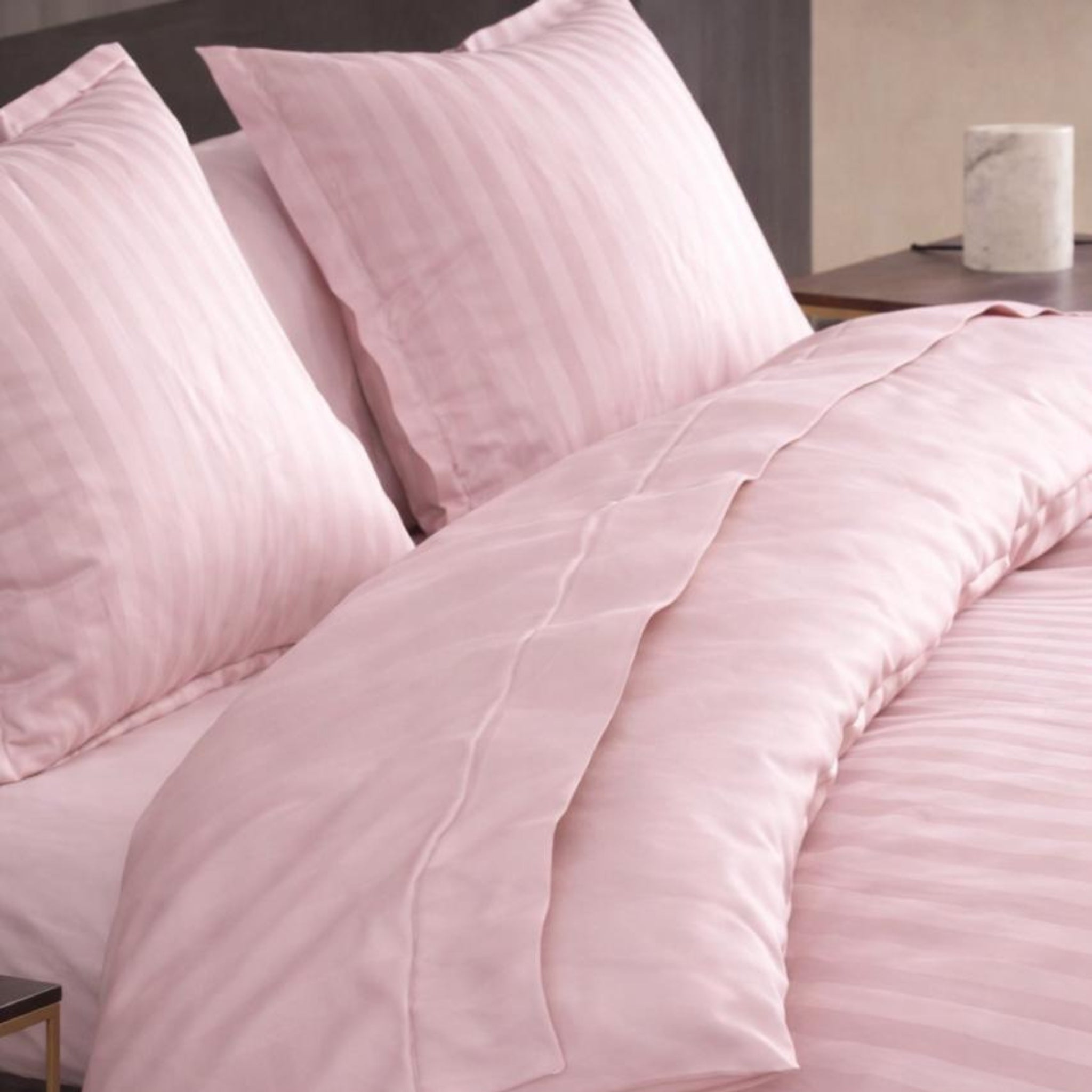 Duo cotton satin & cotton percale double face duvet bedset