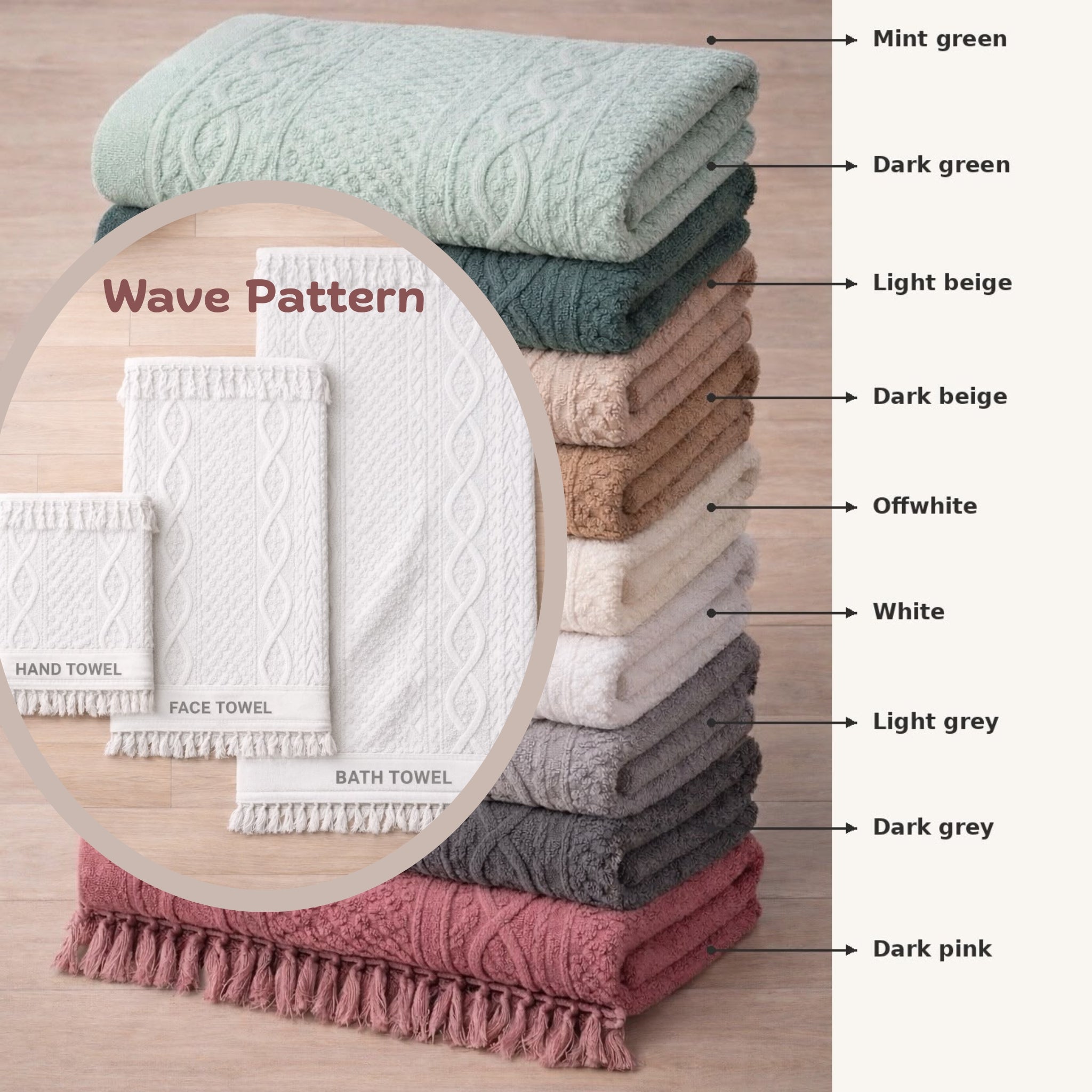 100% Colored Egyptian Cotton Towels